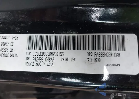 2013 Chrysler 200 Touring from USA, damaged, VIN 1C3CCBBG8DN728155